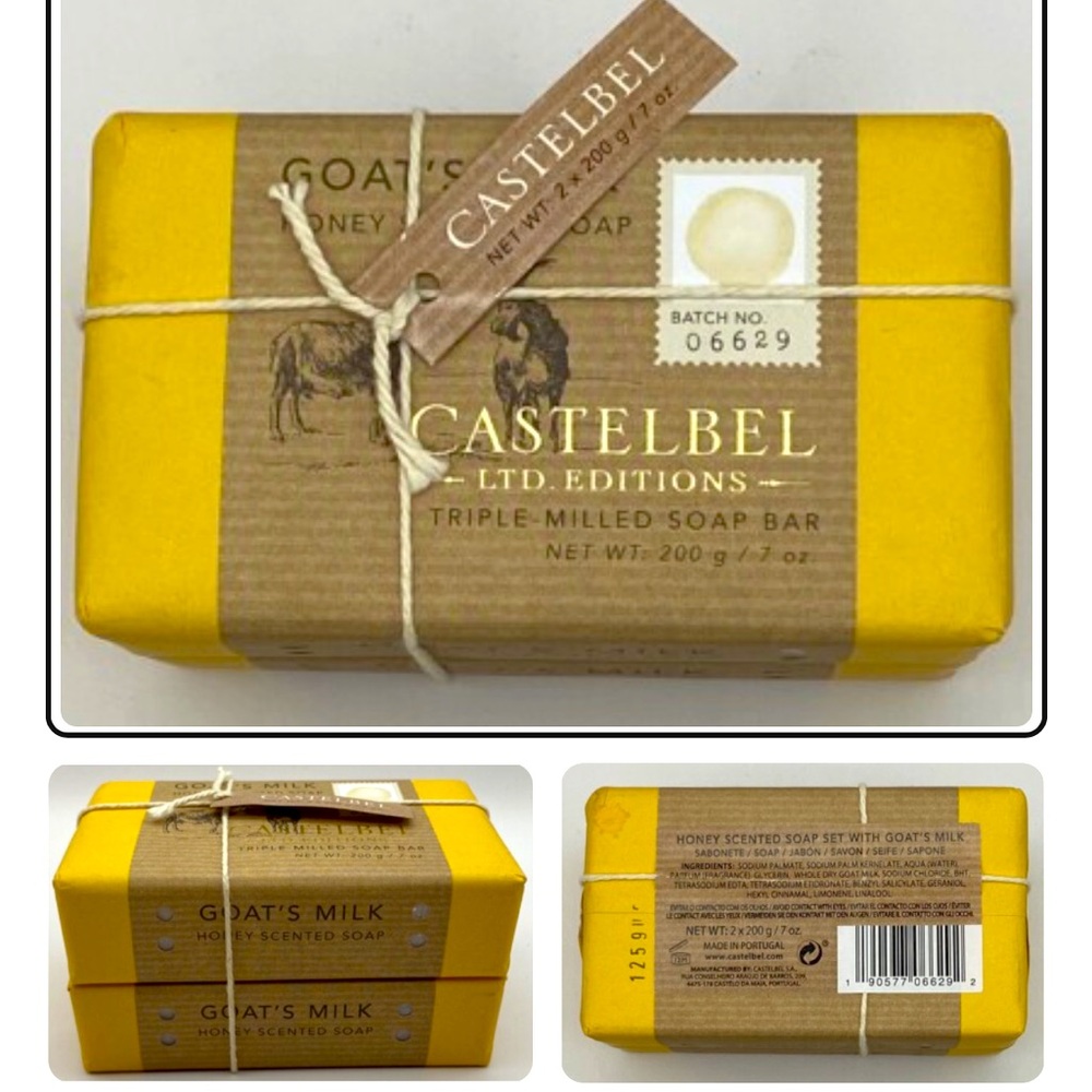 (2) Castelbel Honey Scented Goat's Milk Triple Milled Soap Bars Lot Of 2 Bars - Picture 2 of 6